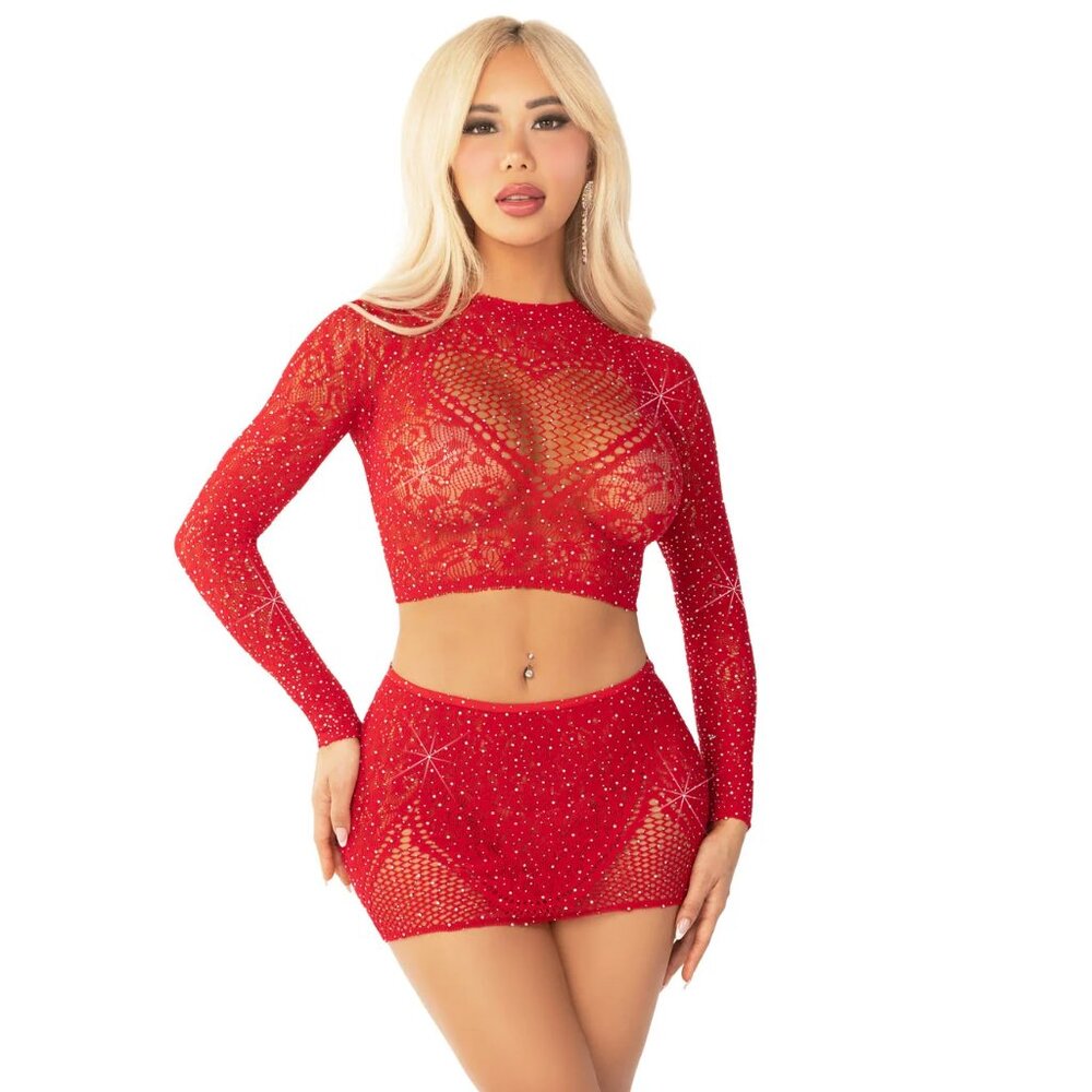 I Heart You Red Cami & Skirt Set